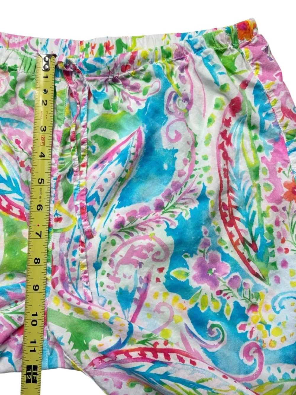 Ralph Lauren Black Label Rainbow Paisley Crop Pajama Set • PM Petite Medium - Picture 10 of 15